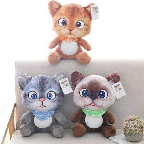 Movie action figure Three Diablos Puss Cat plush toy stuffed Cushion Cat animal birthday christmas gift Pillow toys for children