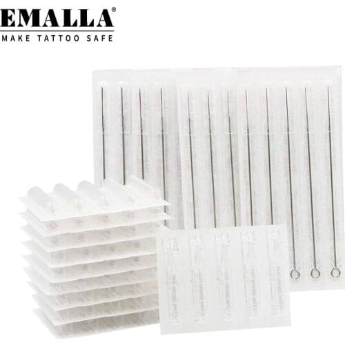 EMALLA Disposable 50PCS 3RL 5RL 7RL 9RL 11RL Tattoo Needles and 50PCS 3RT 5RT 7RT 9RT 11RT Grey Tattoo Tips Tattoo Needles Kit