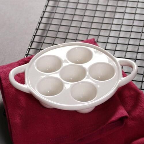 6 Grid Snail Dish Barbecue Tray Ceramics Baking Plate Grill Pan Kitchen Tools BBQ Accessories Microwave Oven Dishwasher Suitable