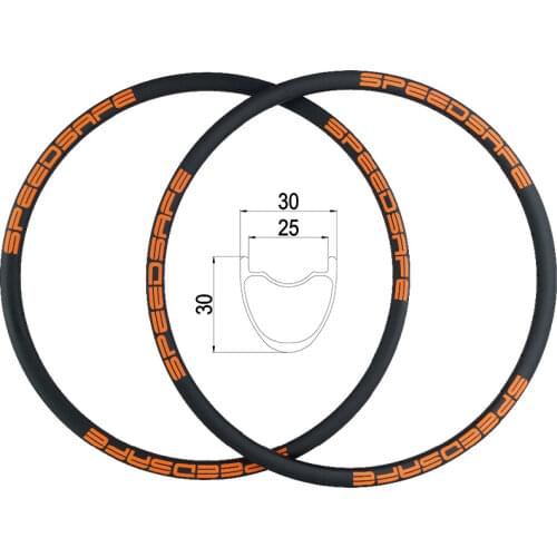 SPEEDSAFE 29" MTB AM carbon bike rims 30mm width hookless 30mm depth 24 28 32 holes clincher tubeless for 29er all mountain bike