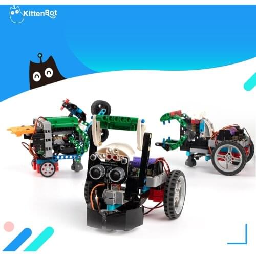 Kittenbot 12 in 1 Educational Building Blocks Fighting Robot Kit STEAM Programming DIY Toy Makecode Blocks