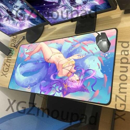 XGZ animation mouse pad cute sexy girl big mouse pad black lock edge custom home computer keyboard table mat non slip rubber tab