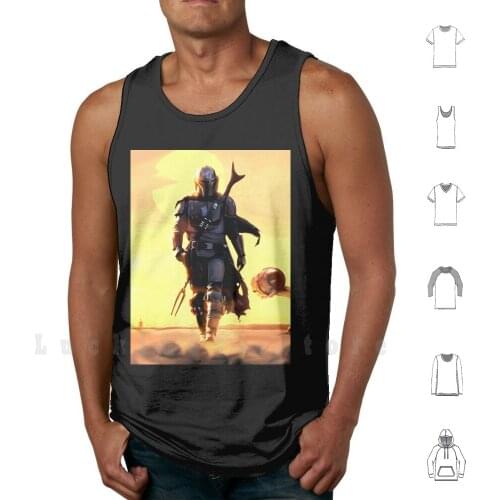 The Bounty Hunter Mandolorian Landscape tank tops vest sleeveless Bounty Hunter Credits Sci Fi Space Mando Mandolorian