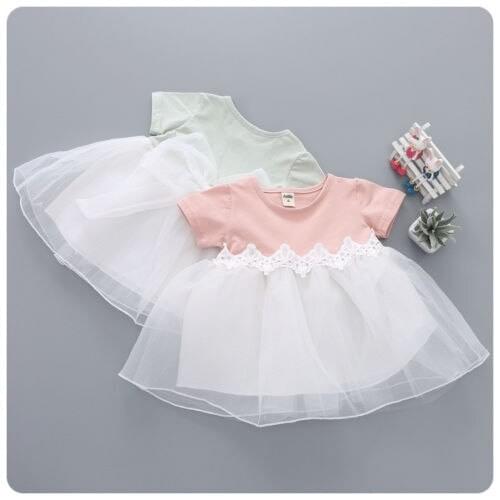 Baby Girls Toddlers Short Sleeve Sweet Princess Dress Wedding Birthday Party Rose Skirts Tutu Outfits