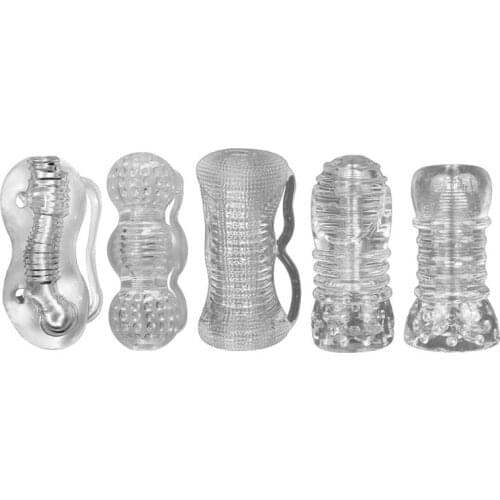 Male Masturbator Penile Delayed Training Transparent Masturbating Cup Cock Massage Channel Masturbation Sex Toy for Men