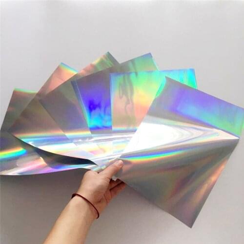 Myfoils 50 sheets A4 silver holographic hot stamping foil for paper by laser printer laminating foil
