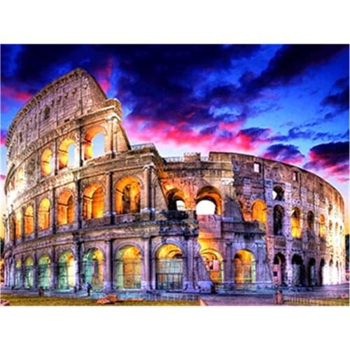 Colosseo 5D Diamond Painting Colosseum Greece Diamond Mosaic Diy Full Round Diamond Embroidery Cross Stitch Rhinestone Homedecor