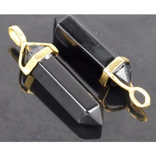 1PC Charm Natural Obsidian Onyx Female Pendulum Fashion Quartz Crystal Druzy Pendant for Chain Necklace Women Jewelry