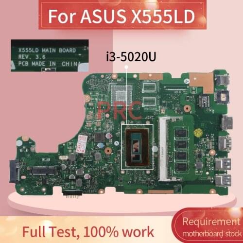 REV.3.6 For ASUS X555LD i3-5020U Laptop motherboard SR240 DDR3 Notebook Mainboard