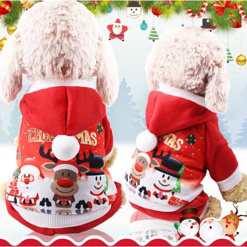 Chrismtas Pet Dogs Jumpsuit Dog Four Legs Clothes Autumn Winter Cat Red Hooded Snowman Xmas Apparel For Small Puppy DOGGYZSTYLE