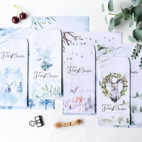 Letter Envelope Package Romantic Retro Style Simple Literature And Art Girl Envelope Holiday Gift 12 Envelope 24 Letter Paper