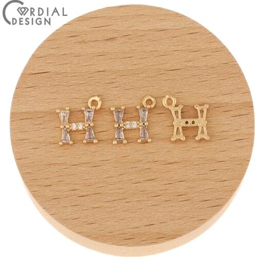 Cordial Design 50Pcs 9*10MM DIY Charms/Jewelry Accessories/CZ Pendant/Hand Made/Earrings Making/Jewelry Findings & Components/CZ