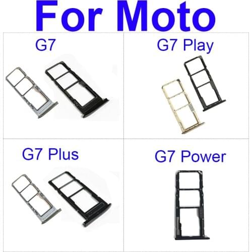 Sim Card Tray Holder For Motorola Moto G7 / G7 Plus / G7 Play / G7 Power Sim Micro Reader Card Slot Adapters Socket Repair Parts