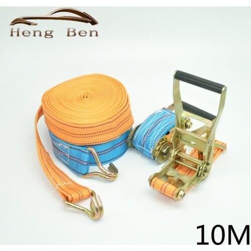 Universal 10M Length 50mm 56mm Width Car Luggage Cargo Polyster Tape Bind Auto Bundling Belt Ratchet Tie Down