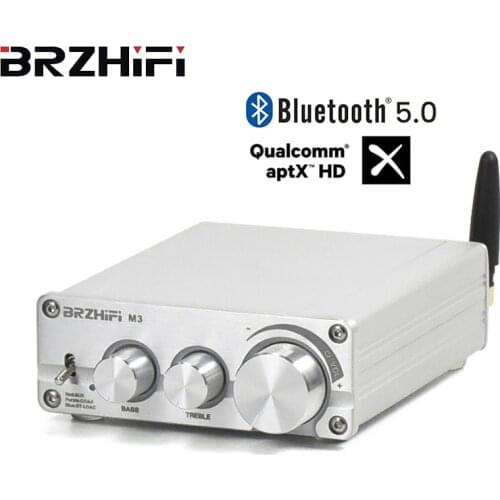 BRZHIFI Bluetooth-compatible 5.0 QCC5125 Amplifier 2*80W Power HD Audio AUX APTX APTX-HD HiFi Mini Amp DIY Stereo Home Theater
