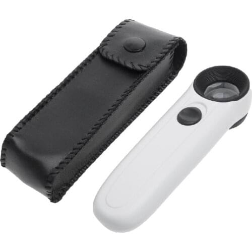 40x LED Light Magnifier Magnifying Glass Jeweler Loupe Watch Loop Repair White