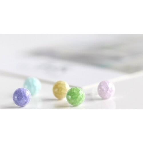 High Quality Handmade Ice Crack Stud Earrings Jewelry High Temperature Firing Colorful Ceramic Earrings Accessories for women