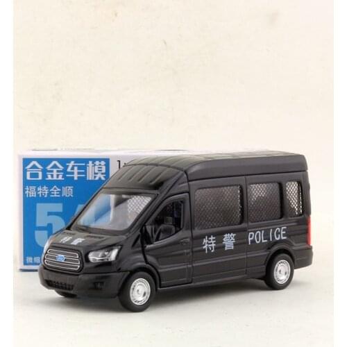 1:52 Scale Ford Transit China police MPV Alloy Pull-back car Diecast Metal Model Car