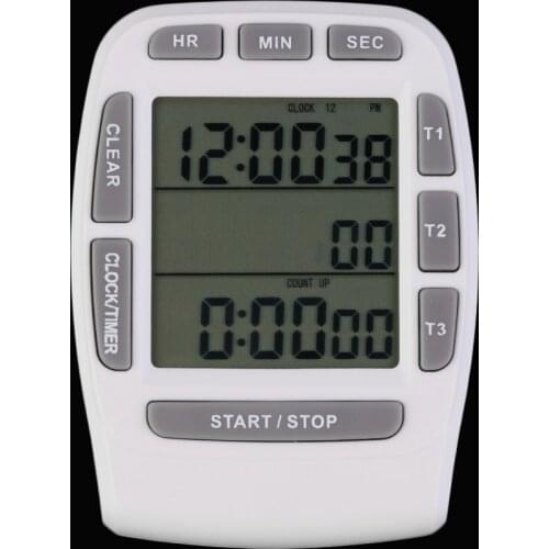 1 Pcs Triple Timer Clock kitchen Cooking 3-Line Alarm LCD Digital Count Down hot sales KT001 multi-function