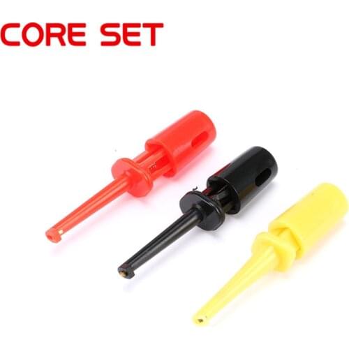 15PCS/Lot Test Hook Clip Grabbers Multimeter Lead Wire Kit Test Probe SMT SMD IC Cable Welding Red Black Yellow