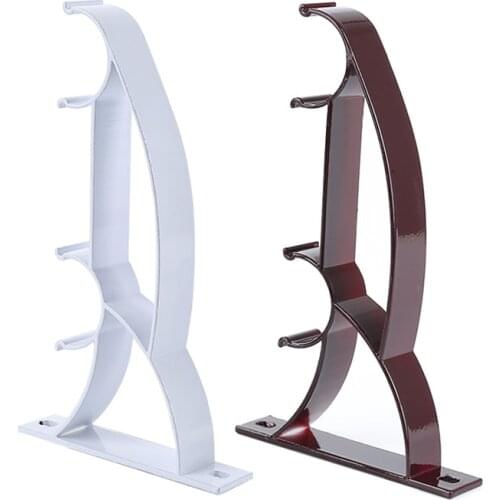 2pcs/set Aluminum Alloy Curtain Pole Bracket Double Rod Holder Heavy Duty Metal Durable Base Rod Pole Window-Dressing Hardware