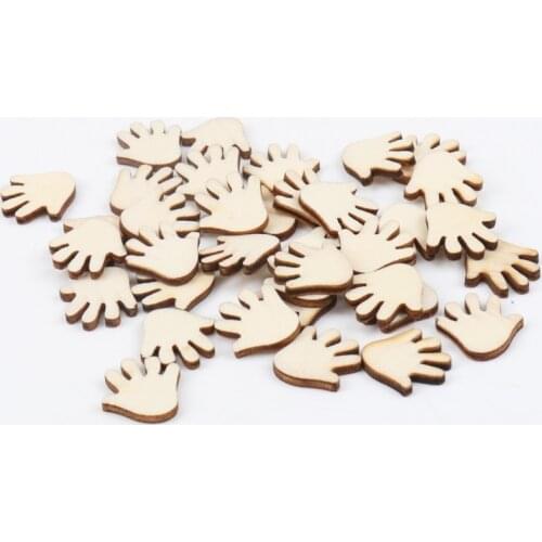 Natural Wood Color Hand Wooden Pattern Scrapbooking Art Collection Craft for Handmade Accessory Sewing Home 20mm 50pcs