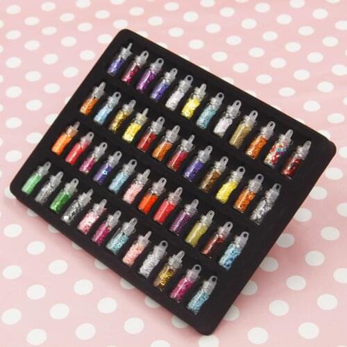 48pcs Fluffy Slime Toys Sequin Filler Fluffys Polymer Slime Beads Charms Fake Sprinkles Modeling Clay DIY Kit Slime Accessories