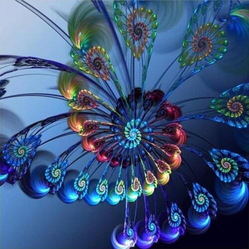 Full Round/Square Drill 5D Diamond Painting Peacock Feather Embroidery Cartoon Mosaic Cross Stitch Tear Sea Home Room Decoration