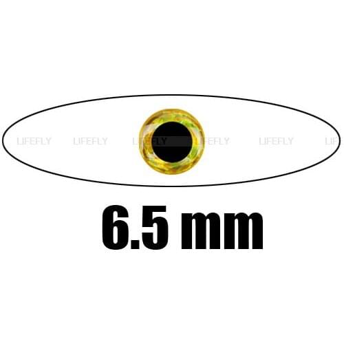 6.5mm 3D Gold / Wholesale 1000 Soft Molded 3D Holographic Fish Eyes, Fly, Jig, Lure, Craft