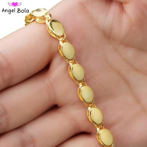 8*5.5mm/6*4.5mm Wide Geometric Gold Women Muslim Personality Bracelet Arab Luxury Jewelry Wedding Party Holiday Gift Wholesale