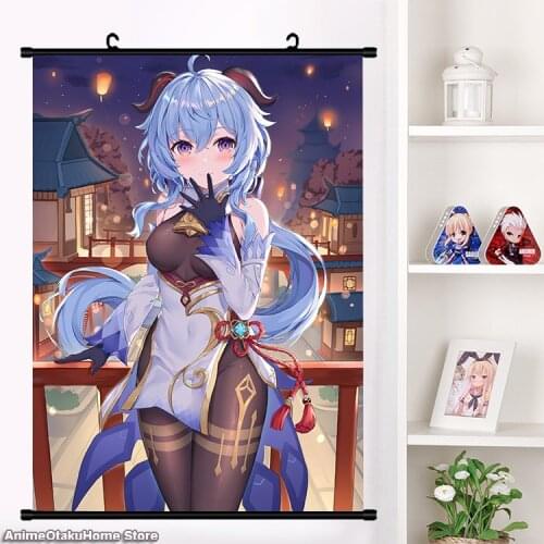 Anime Game Genshin Impact Ganyu Poster Wall Scroll Painting Mural Fashion Home Decor Collection Art