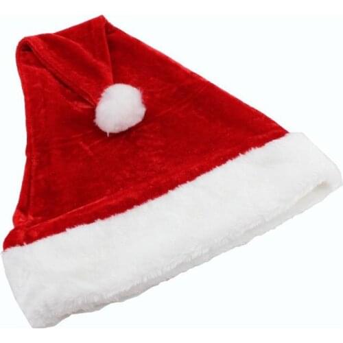 Velvet Santa Hat with Plush brim Adult Child Christmas Party cap celebration grand event favors gift red festive supplies