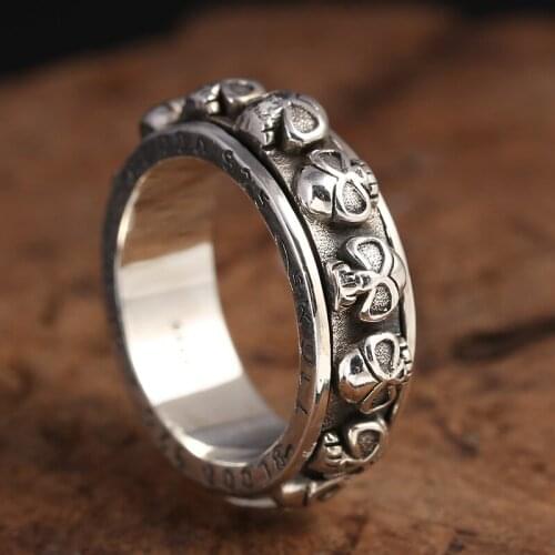 Do the old man to create personalized silver ring opening S925 Sterling Silver Ring retro domineering demon