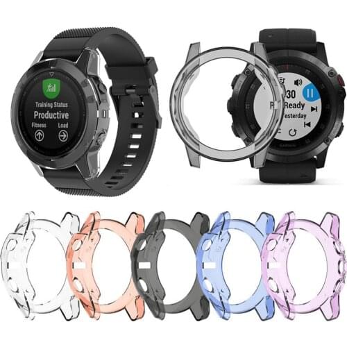TPU Watch Case For Garmin Fenix 6 6s 6x Pro Cover Smart Bracelet Protective Frame Shell Shockproof Clear Watch Cases Accessories