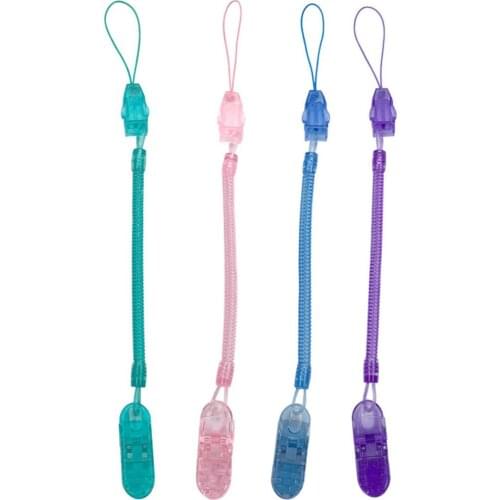 Baby Infant Toddler Dummy Pacifier Spring Soother Nipple Clip Chain Holder Strap Baby Chew Toy for Baby Pacifier Holder Strap