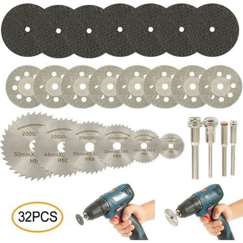 32/60pcs Diamond Cutting Discs Metal Saw Blade Set HSS Mini Circular Saw Blade For Dremel Rotary Tools Resin Cut-Off Wheels
