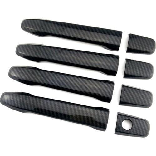 For Mitsubishi Outlander Lancer RVR ASX 2008-2016 Carbon Fiber Printed Car Exterior Door Handle Cover Moulding Trim