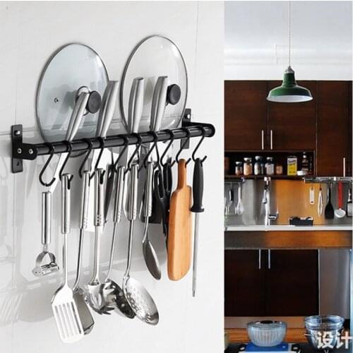 Hot Sales Stainless Steel Storage Hanging Shelf Kitchen Storage Rack Cookware Shelf Punch-free Kitchen Wall Hanging Rack