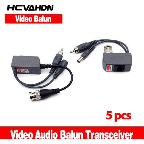 Hot UTP CCTV BNC video Balun power Passive Balun Rj45,POE Power Video Audio 3 in 1 Transceivers CCTV spare parts free shipping