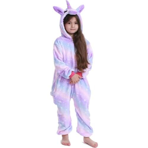 Kigurumi Girls Beach Pajamas Cosplayunicorn For children Kids Sleepwear Animal Costume unicorn unicornio pijamas