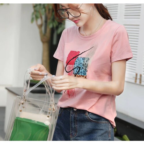 Classic high quality simple summer leisure womens short sleeve breathable T-shirt