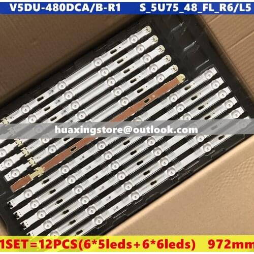 New Kit 12pcs LED strip for samsung UE48JU6000 BN96-34793A BN96-34794A S_5U75_48_FL_R6 S_5U75_48_FL_L5 LM41-00121G LM41-00121H