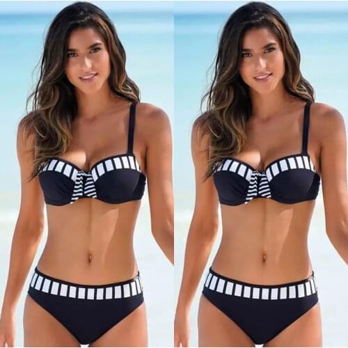 Sexy Swimwear 2021 Bikinis Black Swimming Suit for Women Dot Polka Swimsuit Padded Push-up Bikini Set 2 Piece Sets Womens