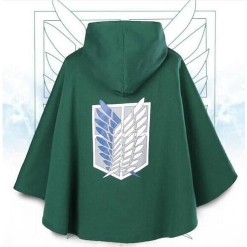 Cosplay Cosroad Attack on Titan Cloak Jacket Scout Regiment Denim Jacket Autumn Hooded Sweatshirt Naruto Outwear Coat