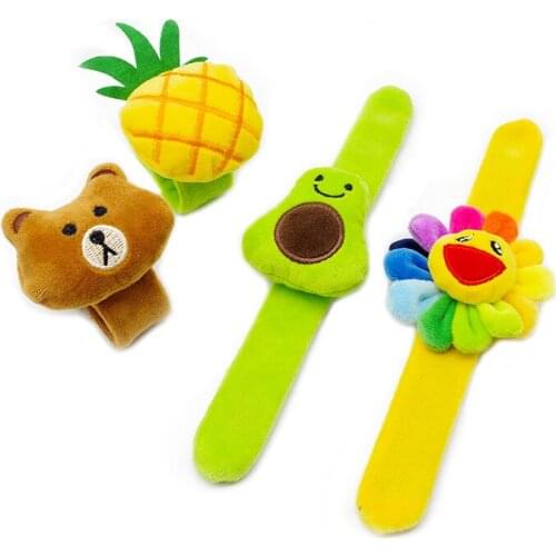 Cute Sunflower Crackling Bracelet Creative Plush Fruit Cartoon Crackling Ring Childrens Jewelry Toys