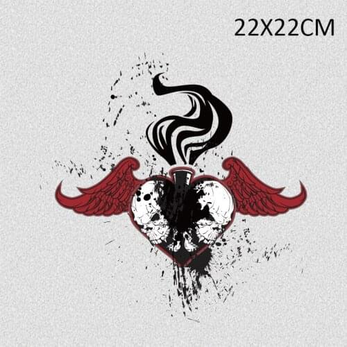 Fashion Men Skull Patches Heat Transfer Clothes Printing Iron On Clothes Bag Cap Sticker DIY Clothes Decoration