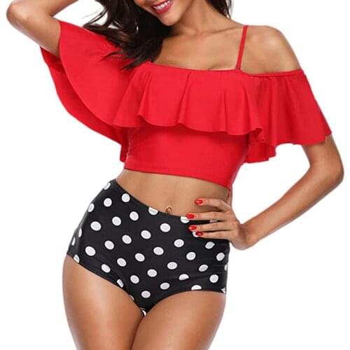 2019 New Bikini Set High Waist Swimsuits Ruffles Bikinis Swimming Suit For Women Tankinis Bathing Suits Biquini Swimsuit Women