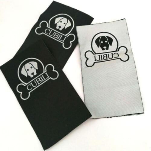 Wholesale 1000pcs customized cotton big garment labels/clothing labels/printed label tag end fold one color 2016042102