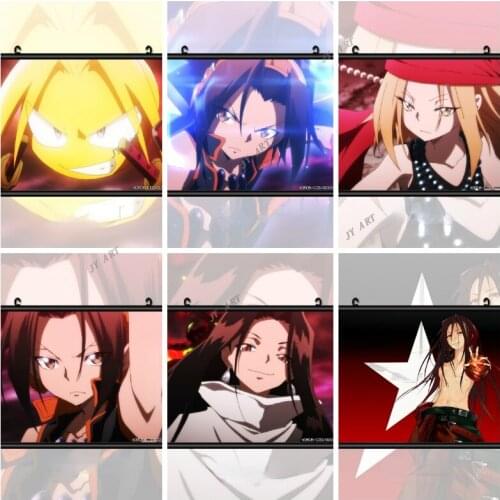 Anime Posters Shaman King Asakura Yoh Hao Kyouyama Anna Art Silk Poster Print Fitness Inspirational Picture for Room Wall Decor