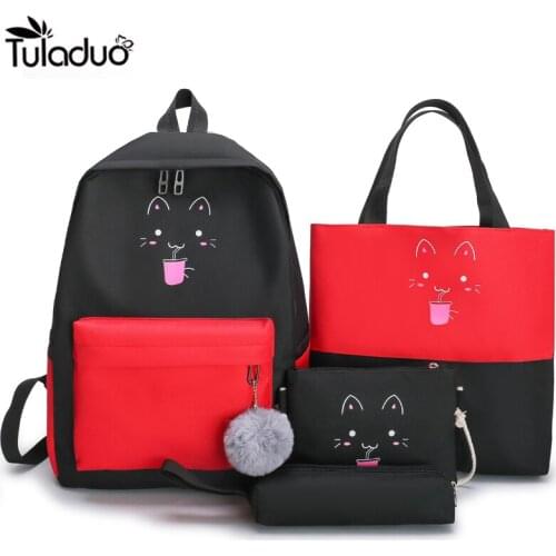 Girl Nylon Cloth Backpack Pendant Backpack Single Double Shoulder Storage Bag Leisure Women Backpack Backpack